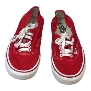 VANS Authentic Red/White Canvas Skate Shoes